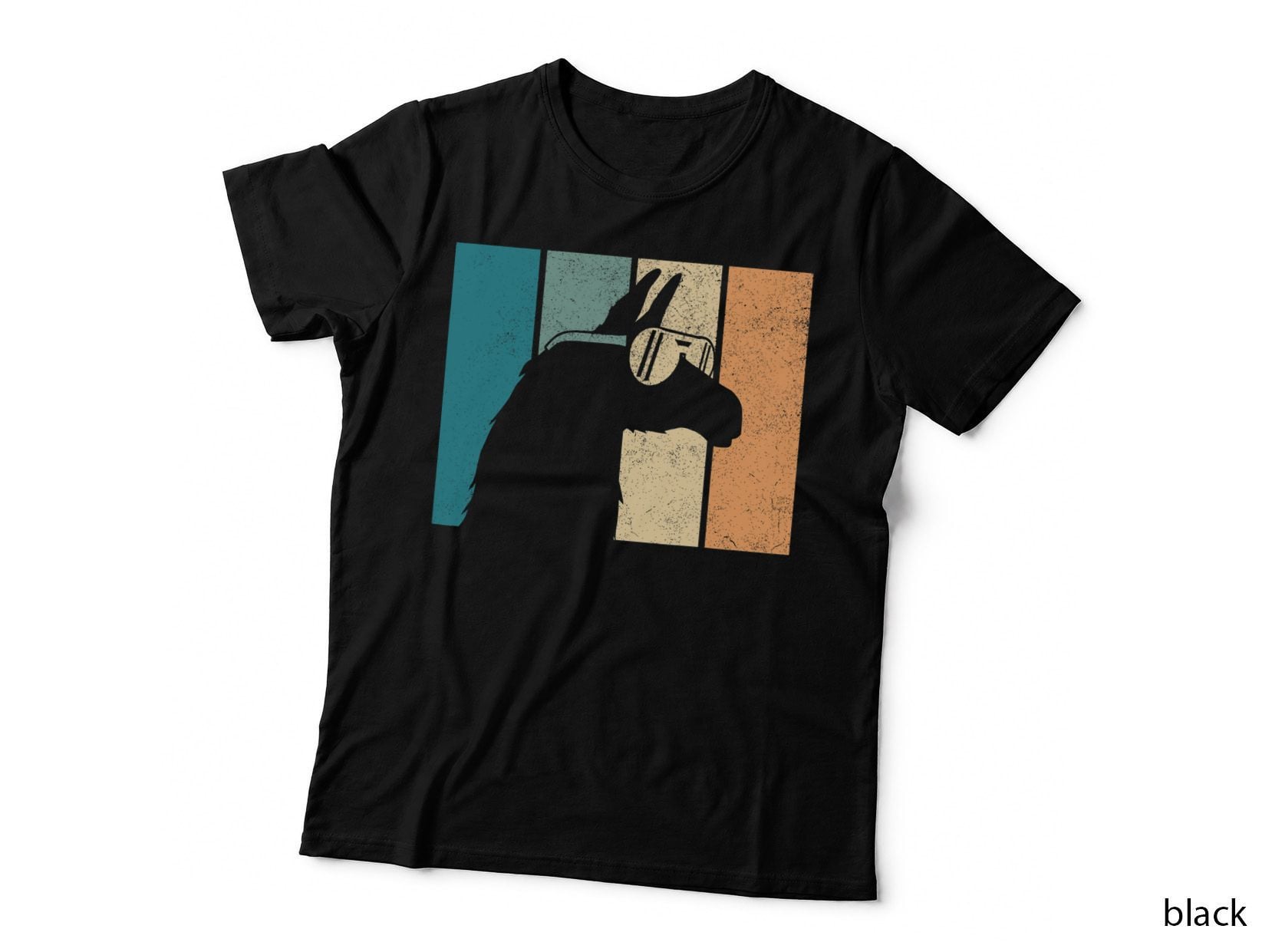 Funny Vintage Retro Llama Alpaca Head Men Women Boys Girls T-Shirt