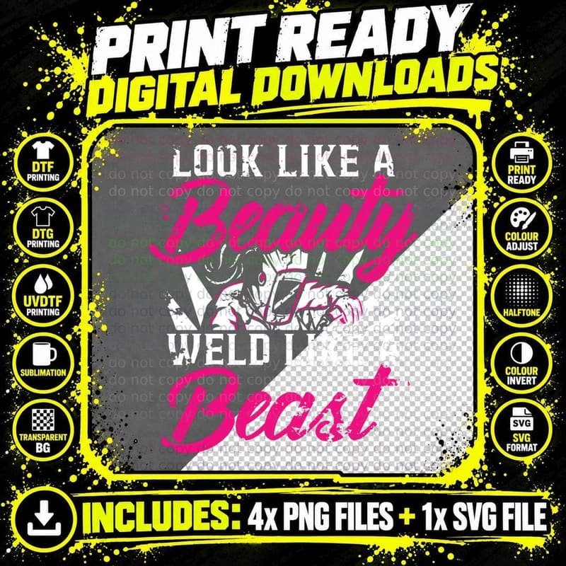 Funny Welding Fabricator Welder Like a Beauty Women Png SVG Digital Bundle