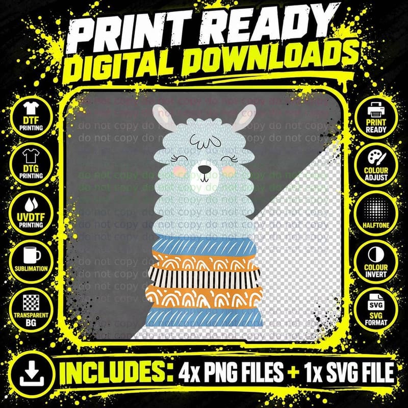 Funny Winter Weather Llama Alpaca Boy, Girl, Kids Png SVG Digital Bundle