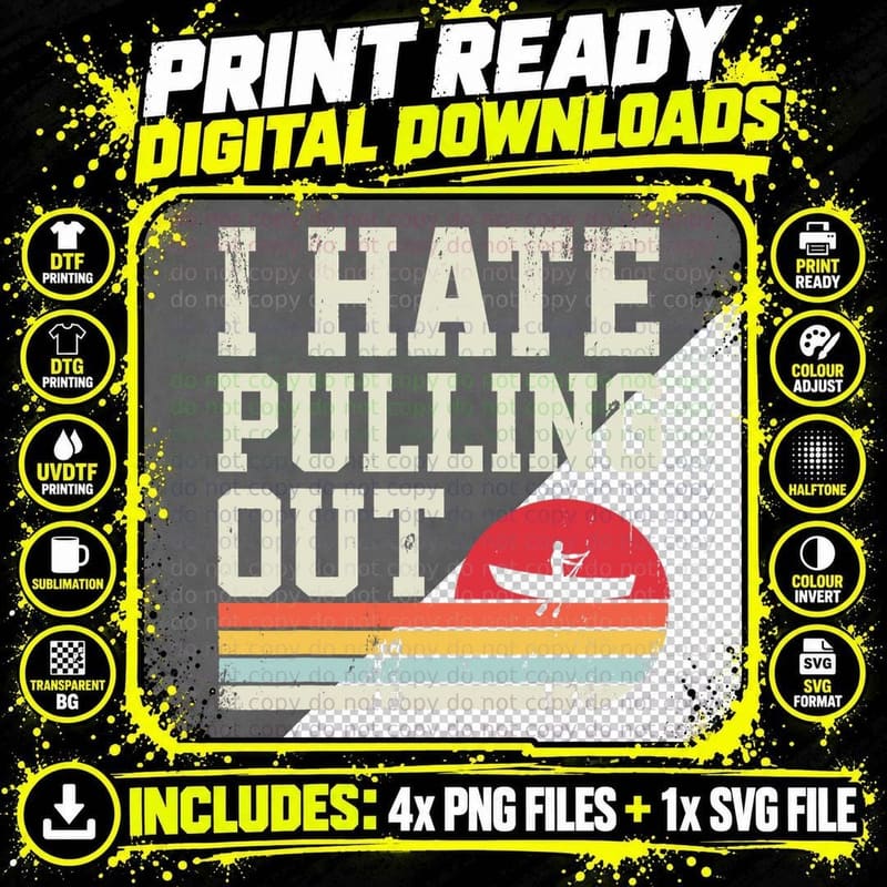 I Hate Pulling Out Funny Retro Captain Boating Yachting Png SVG Digital Bundle