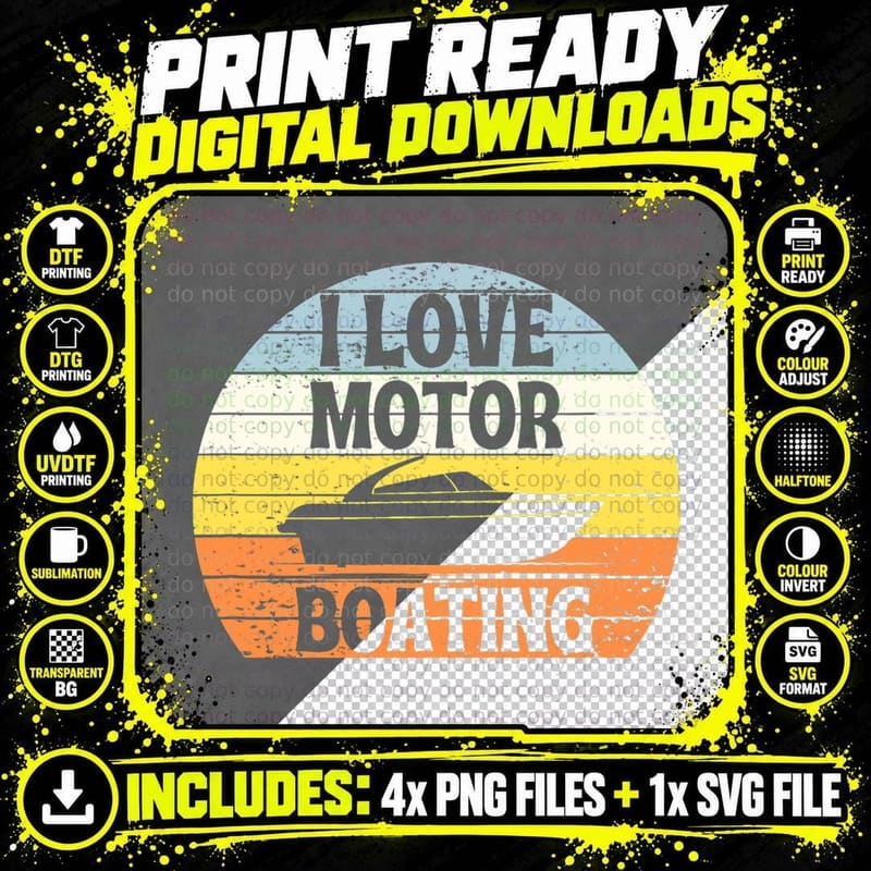 I Love Motor Boating Shirt Funny Speed Boater T-Shirt Png SVG Digital Bundle