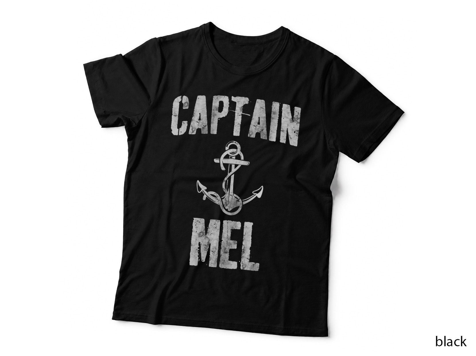 Mens Funny Personalized Boating First Name Captain Mel, Boating Gift T-Shirt