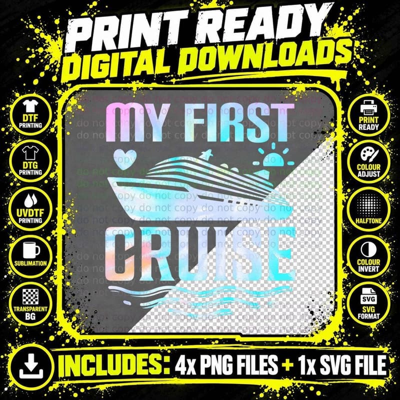 My First Cruise Men, Women, Girls and Boys Png SVG Digital Bundle
