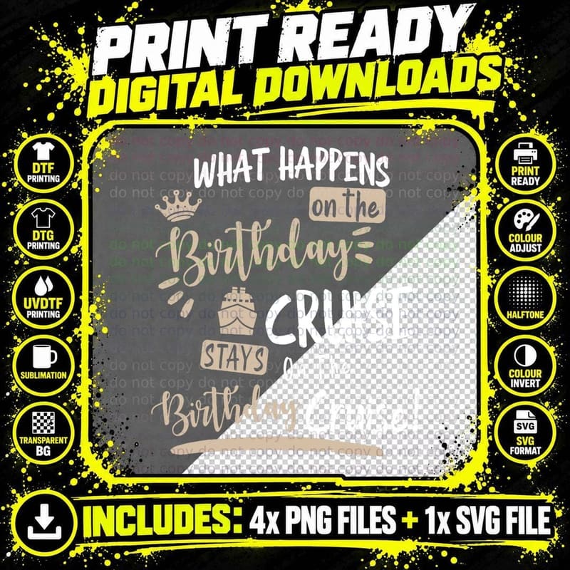 Novelty My Birthday Cruise Funny Cruise Design for a Png SVG Digital Bundle