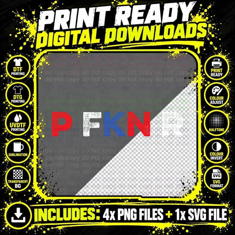 P FKN R Puerto Rico Fan Funny Meme Spanish Music Urban Png SVG Digital Bundle