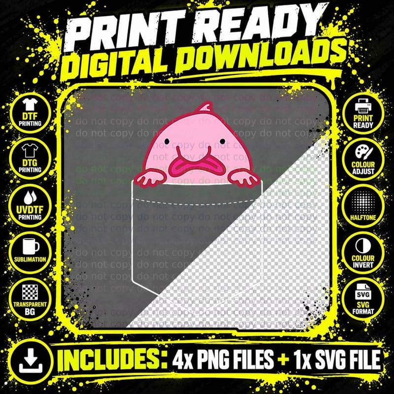 Pet Blobfish Meme, Funny Blob Fish Png SVG Digital Bundle