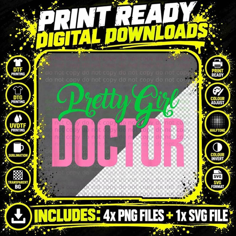 Pretty Cute Doctor Aka Funny T-Shirt Png SVG Digital Bundle