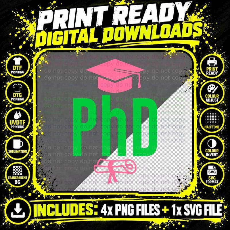 Pretty Cute Ph.d. Doctor of Philosophy Aka Funny T-Shirt Png SVG Digital Bundle