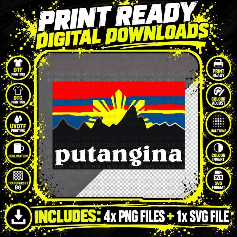 Putangina Filipino Slang Philippines Funny Pinoy Kuya Png SVG Digital Bundle
