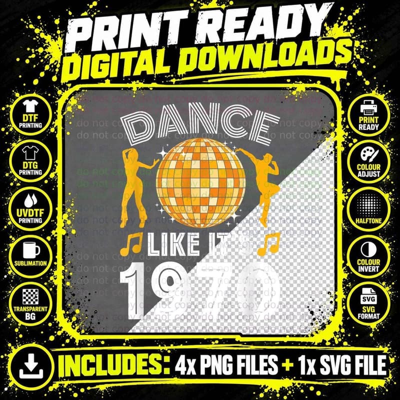 Retro Groovy Disco Balls Club Funny Vintage Party Png SVG Digital Bundle