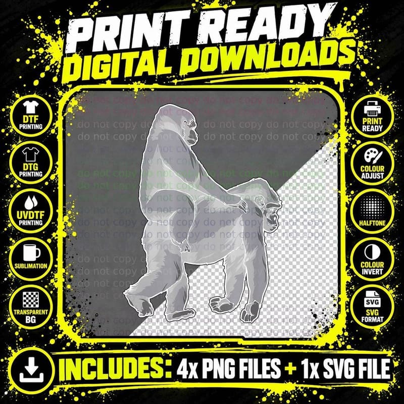 Ride Wife Gorilla Meme Funny Monkey Memes Png SVG Digital Bundle