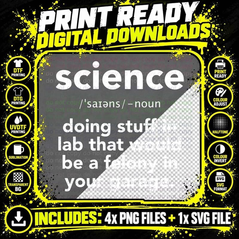 Science Hoodie Nerd Funny Science Definition Hooded Png SVG Digital Bundle