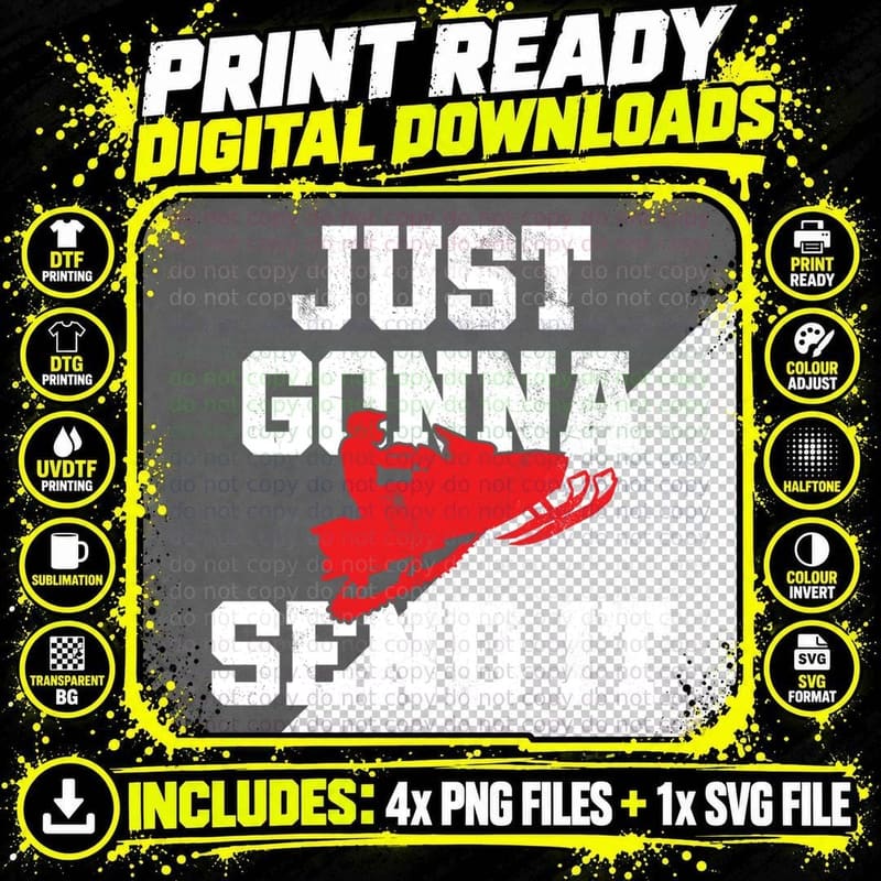 Snowmobile - Just Gonna Send It Funny Freestyle Motor Png SVG Digital Bundle