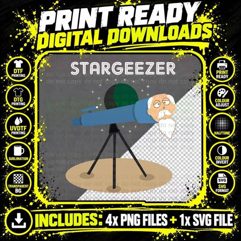 Stargeezer Funny Stargazing Astronaut Astronomy Gifts Png SVG Digital Bundle