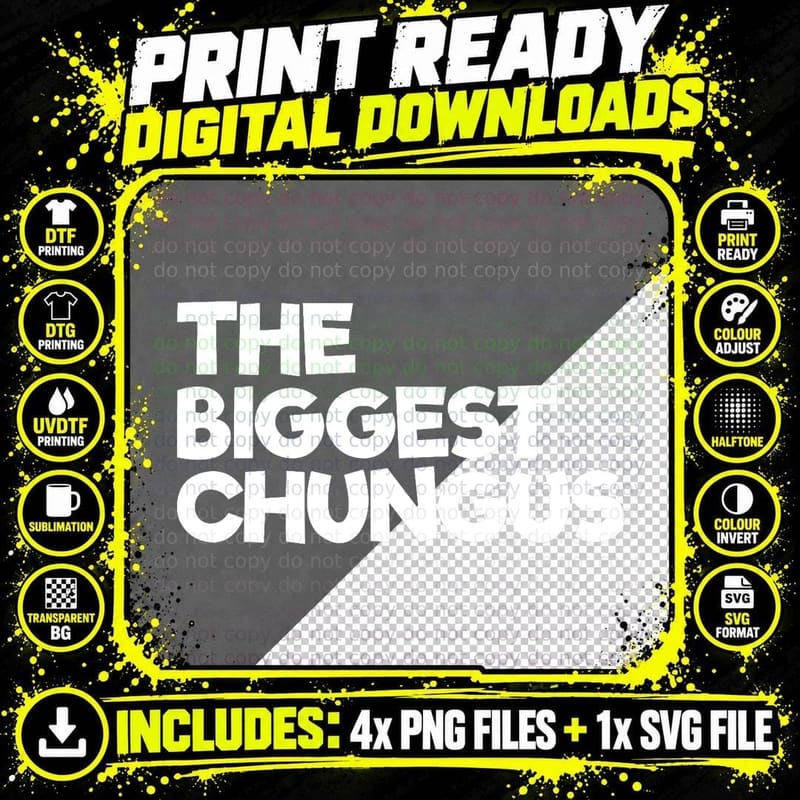 The Biggest Chungus Meme Funny Biggest Chungus T-Shirt Png SVG Digital Bundle