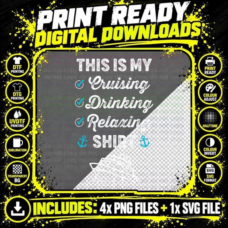 This Is My Cruising Drinking Shirt Funny Cruise Vacation Png SVG Digital Bundle