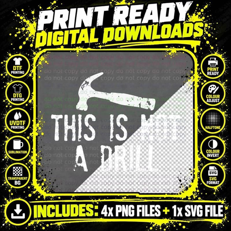 This Is Not a Drill Hoodie, Cheesy Funny Construction Png SVG Digital Bundle