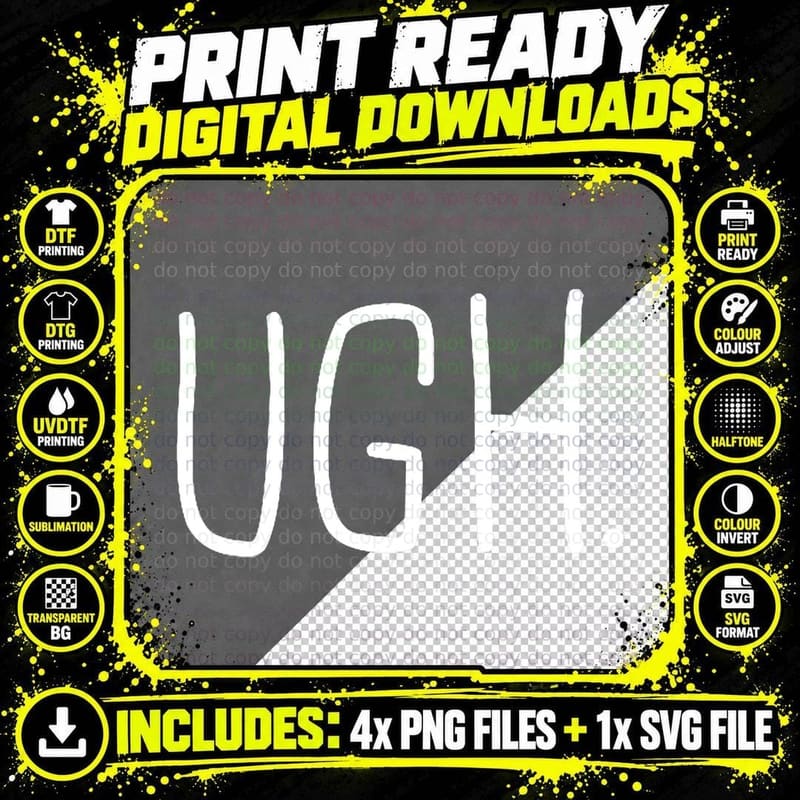 UGH Funny Saying Meme Not a People Person Quote Gift Png SVG Digital Bundle