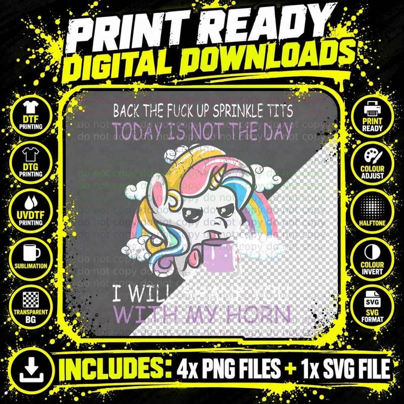 Unicorns Sprinkle Tits Funny Quotes Unicorn Humor Gift Png SVG Digital Bundle