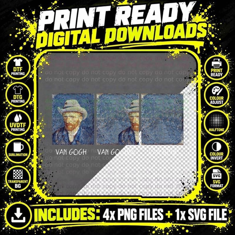 Van Gogh Van Goghing Van Gone Funny Pullover Hoodie Png SVG Digital Bundle