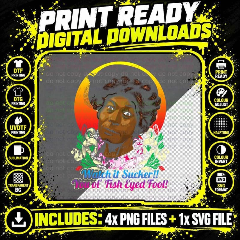 You Ol Fish Eyed Fool Son in Sanford City Funny and Meme Png SVG Digital Bundle
