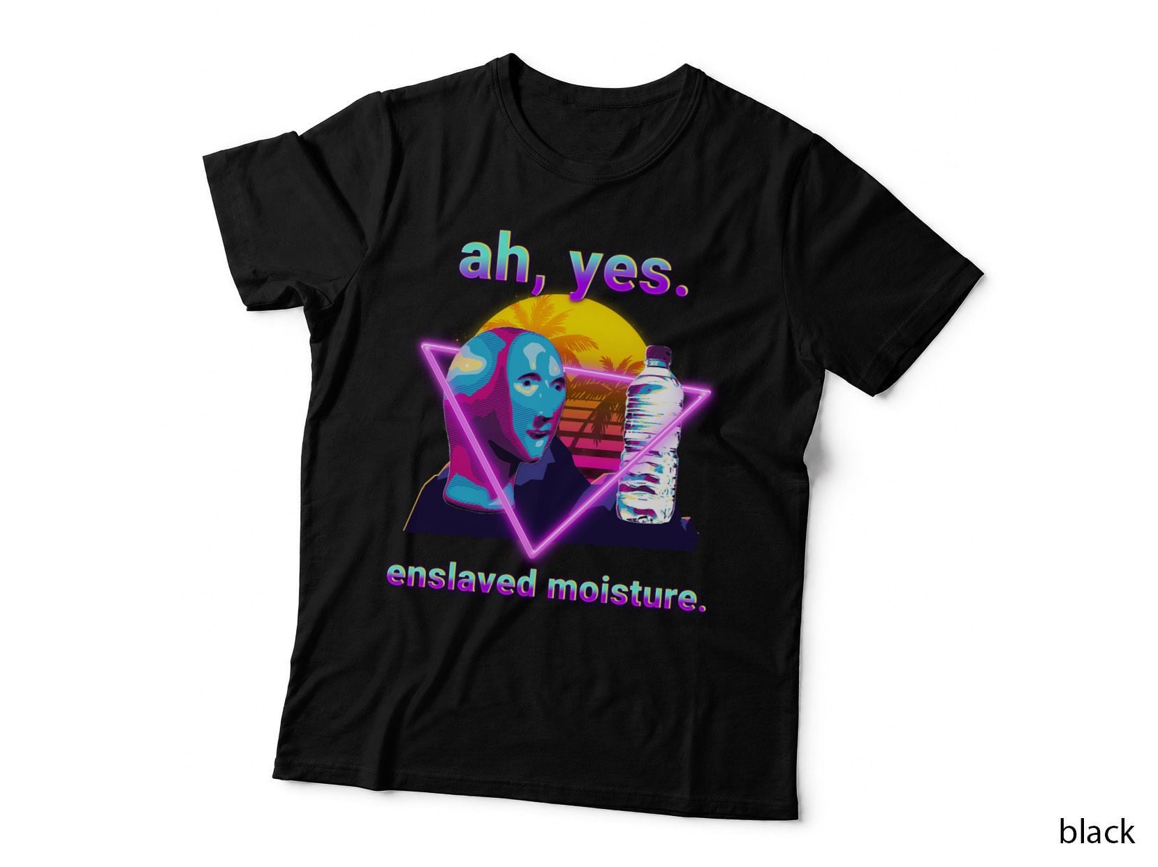 Ah Yes Enslaved Moisture Dank Meme Retro 80s Vaporwave T-Shirt