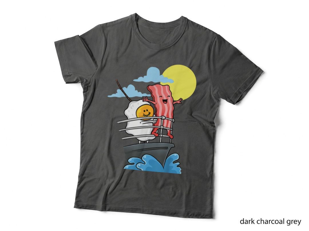 Bacon and Eggs Breakfast Food Funny Titanic Ship Keto Diet T-Shirt