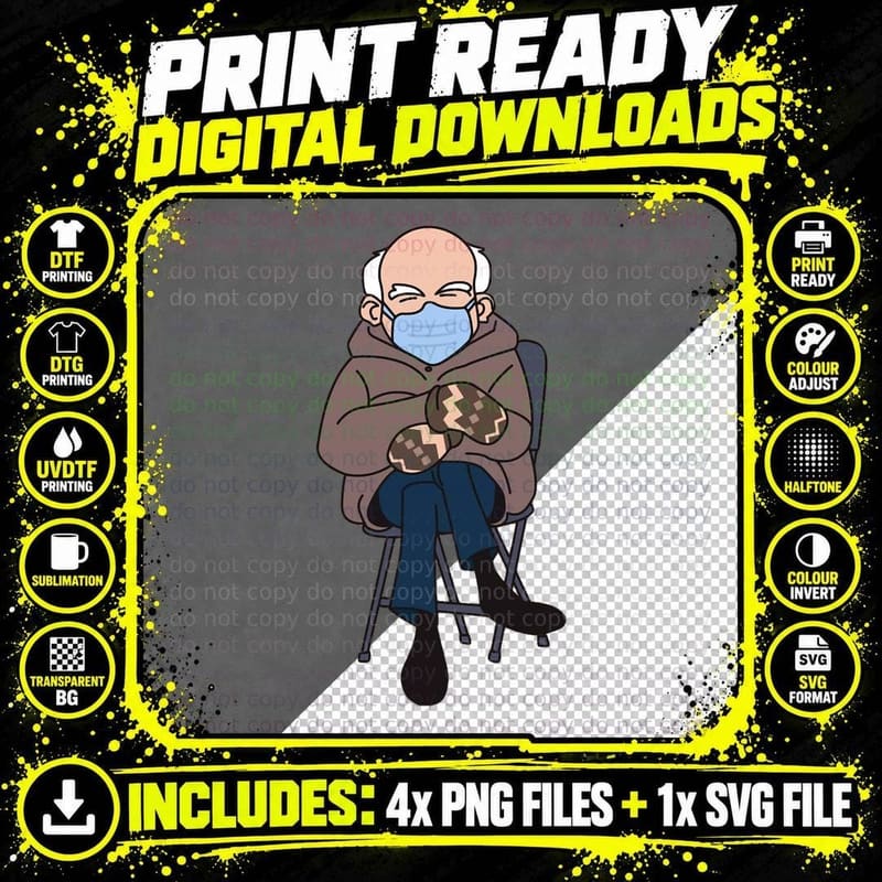 Bernie Sanders Inauguration Day Meme Bernie Mittens Meme Png SVG Digital Bundle