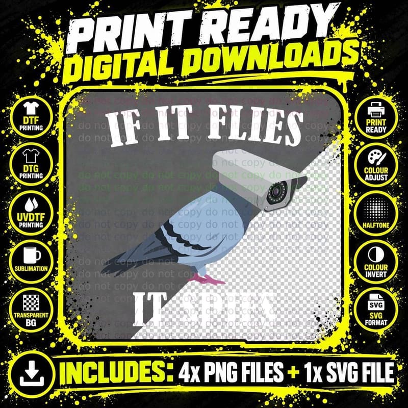 Birds Spie Conspiracy Joke Meme Surveillance Mens & Png SVG Digital Bundle