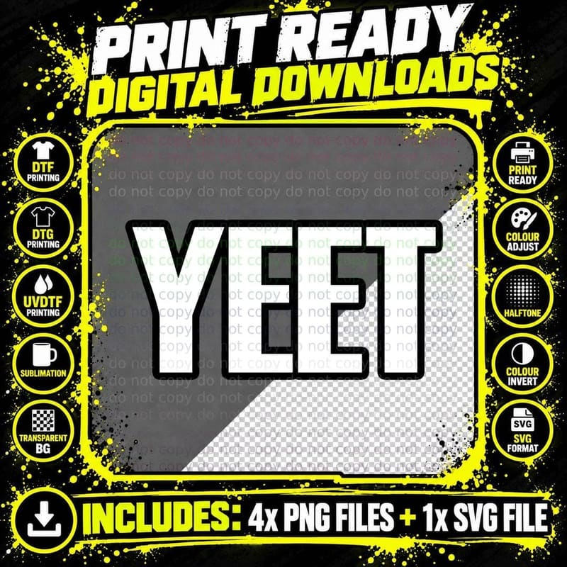 Black Funny Yeet Popular Meme Pullover Hoodie Pullover Png SVG Digital Bundle