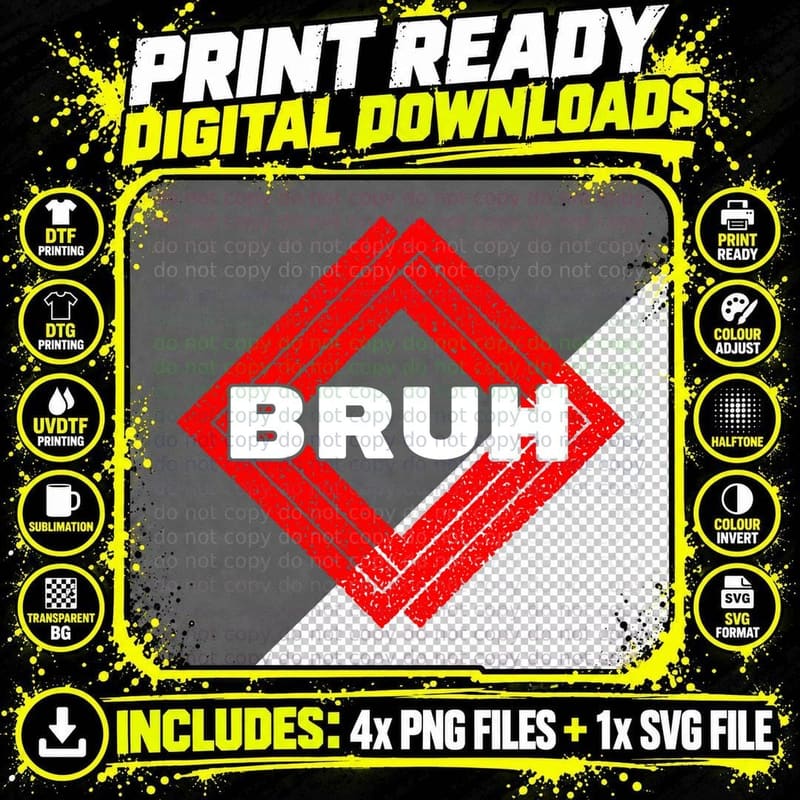 Bruh Meme Slang Boys Girls Teens Gen Z Meme Shirt Bruh Png SVG Digital Bundle