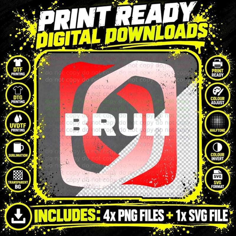 Bruh Meme Slang Boys Girls Teens Kids Gen Z Meme Shirt Png SVG Digital Bundle