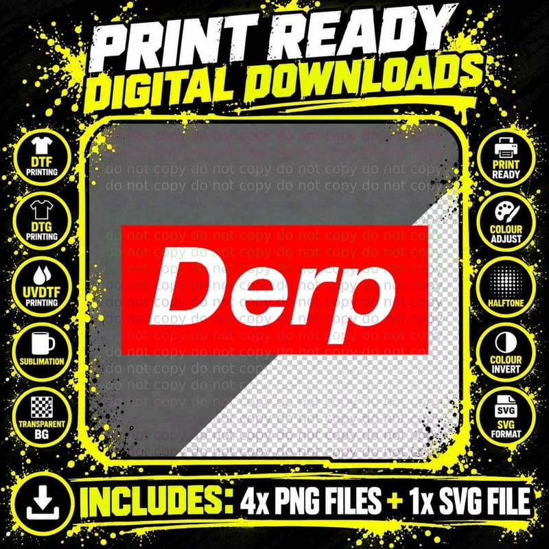 Cool Derp, Funny Meme Gag Youth T-Shirt Png SVG Digital Bundle