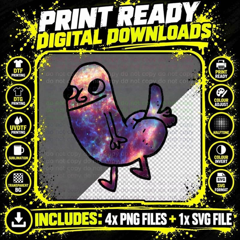 Cosmic Galaxy Dickbutt Hoodie Dickbutt Dank Meme Hoodie Png SVG Digital Bundle