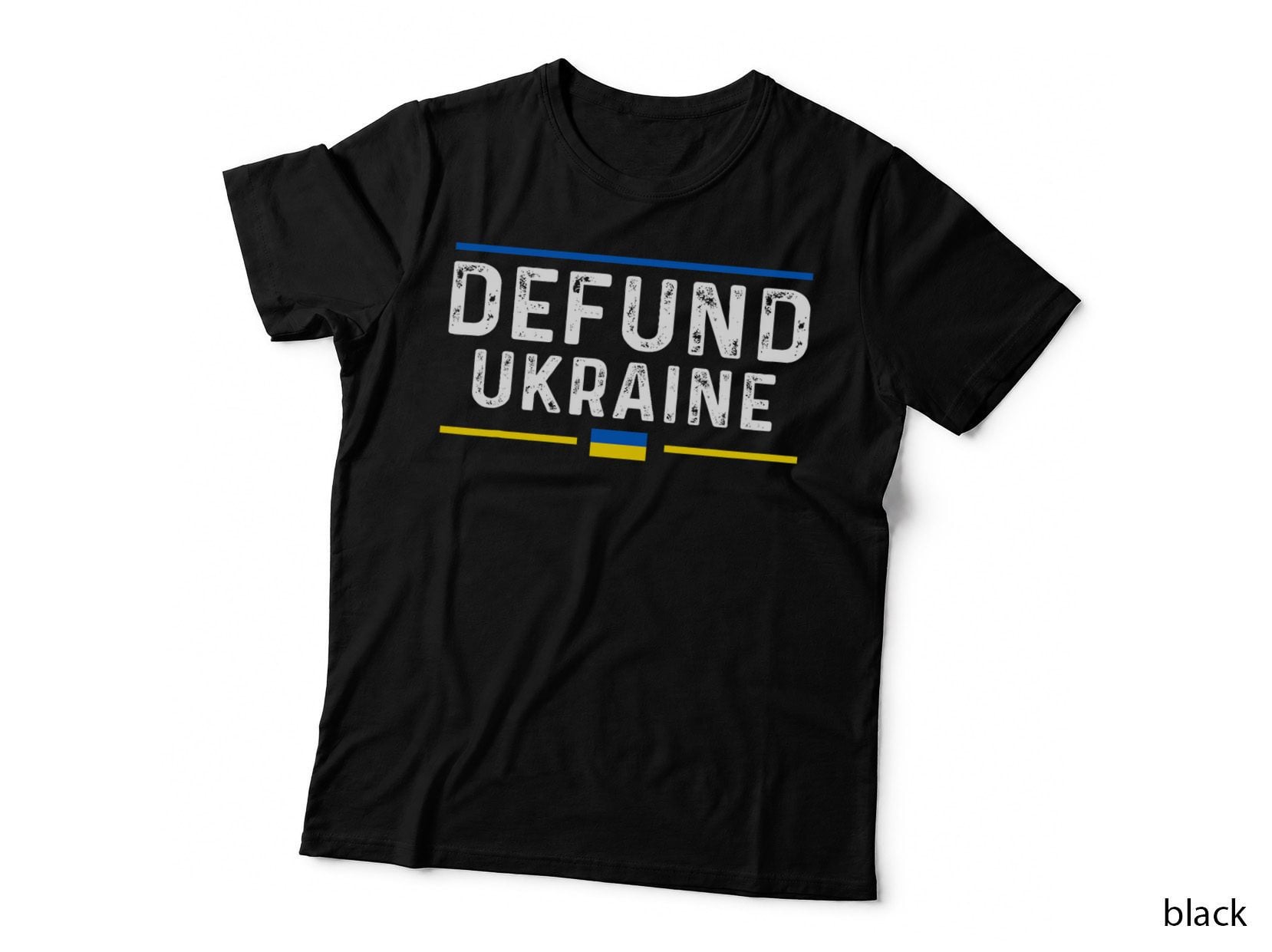 Defund Ukraine Pro America Vintage Typography Political Meme T-Shirt
