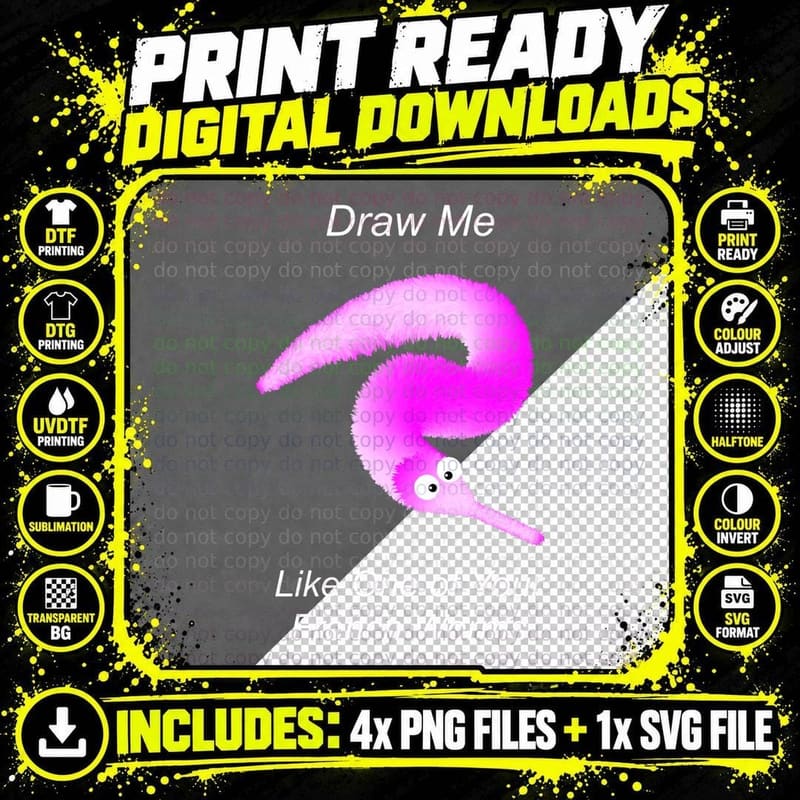 Draw Me Like One of Your French Worms Png SVG Digital Bundle