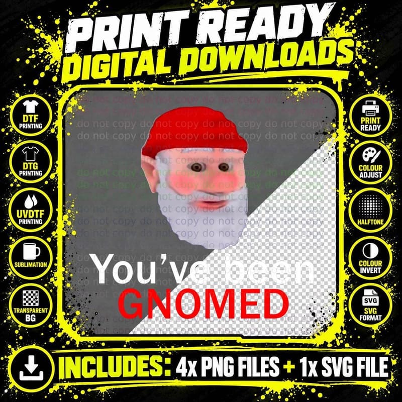 Funny Gnome Meme T-Shirt Png SVG Digital Bundle