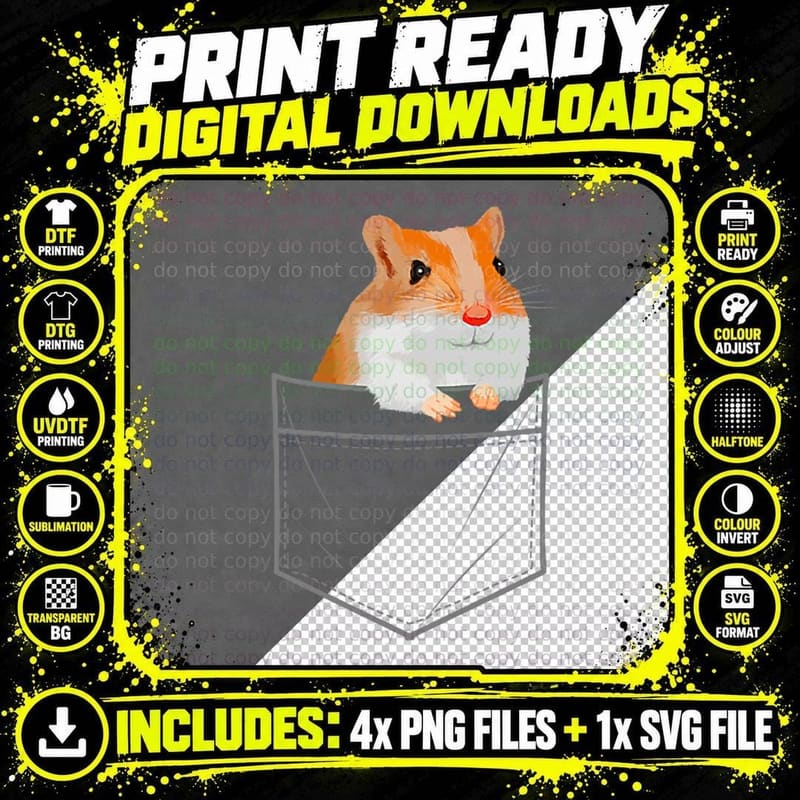 Funny Hamster Design for Men Women Boys Girls Hamster Png SVG Digital Bundle