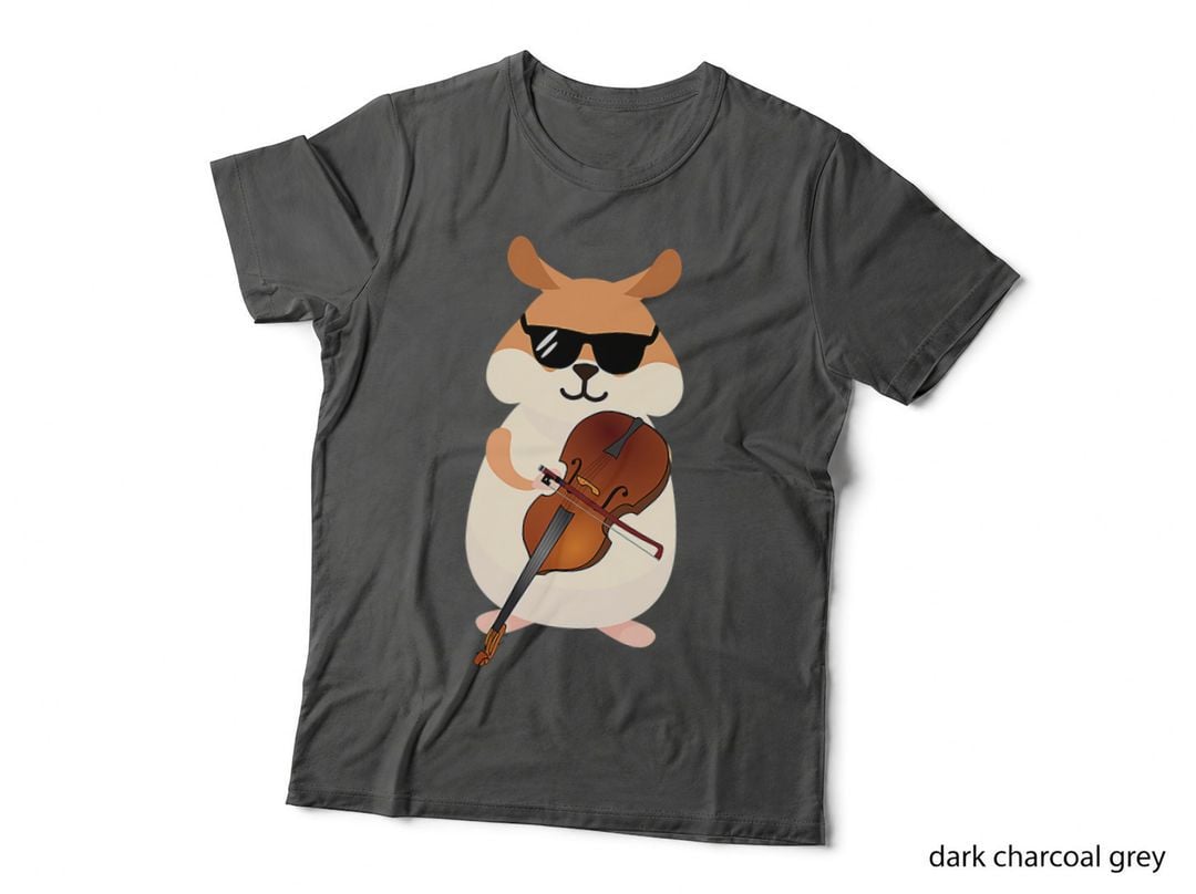 Funny Hamster Wearing Sunglasses Playing Violin T-Shirt