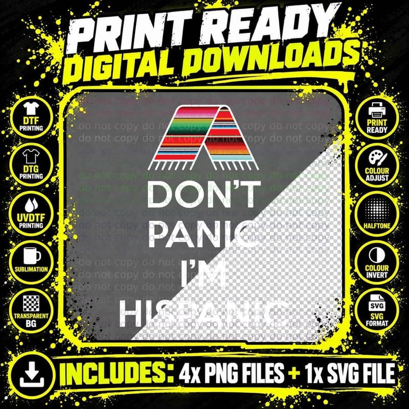 Funny Hispanic Heritage Month Serape or Sarape Design Png SVG Digital Bundle