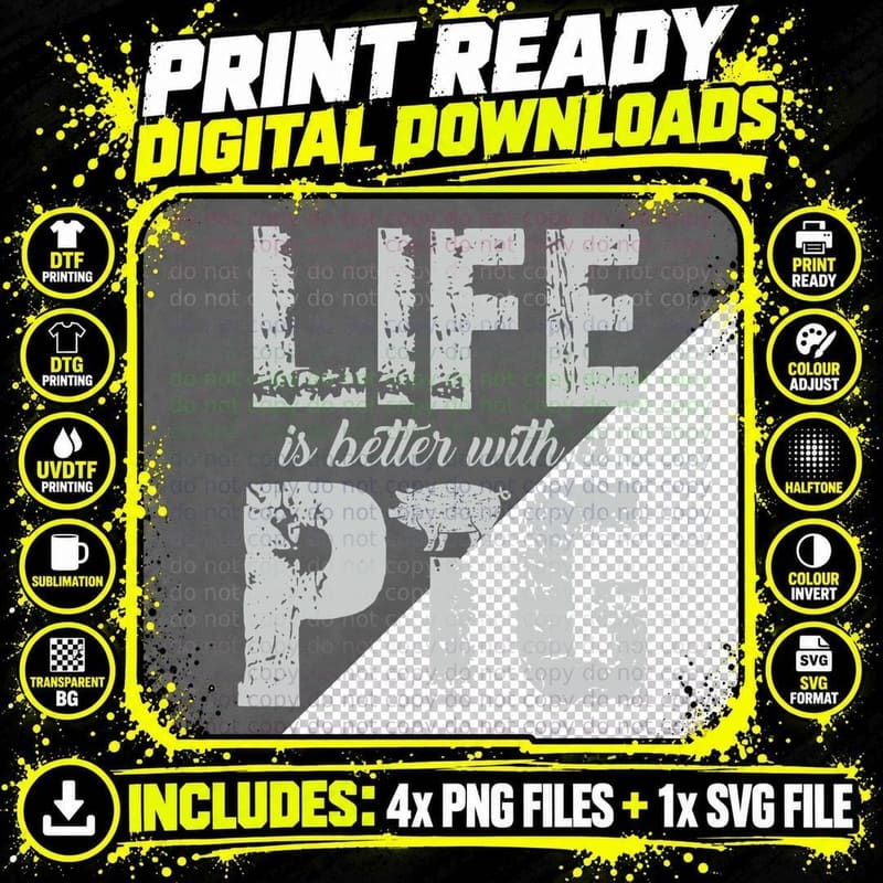 Funny Life Is So Much Better With a Pig - Pig Lover Png SVG Digital Bundle
