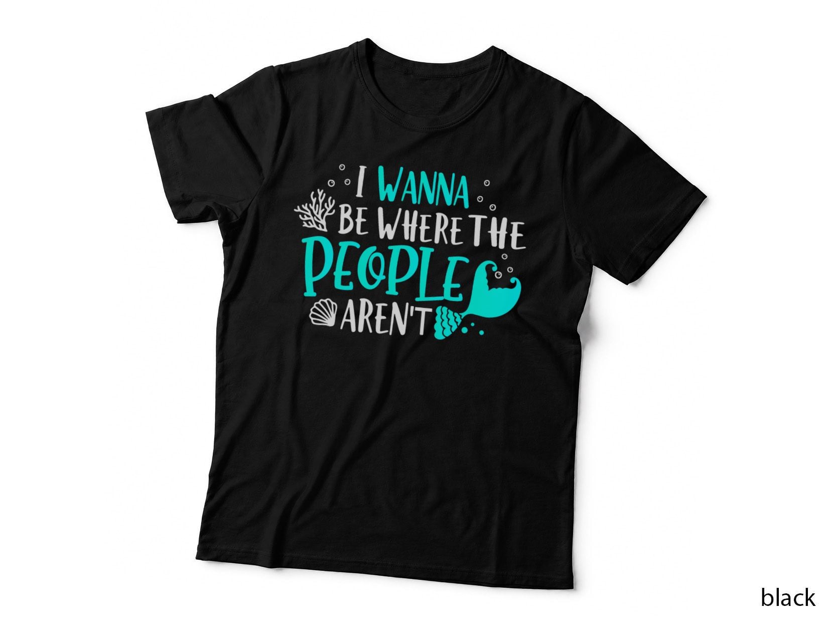 Funny Mermaid I Wanna Be Where the People Aren't Top T-Shirt