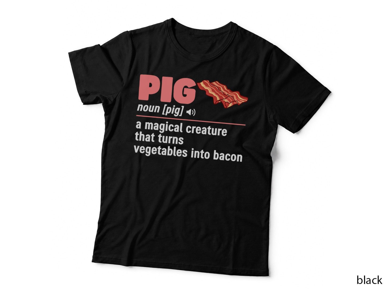 Funny Pig Definition Bacon Pig Roast Pork Lover Mens T-Shirt