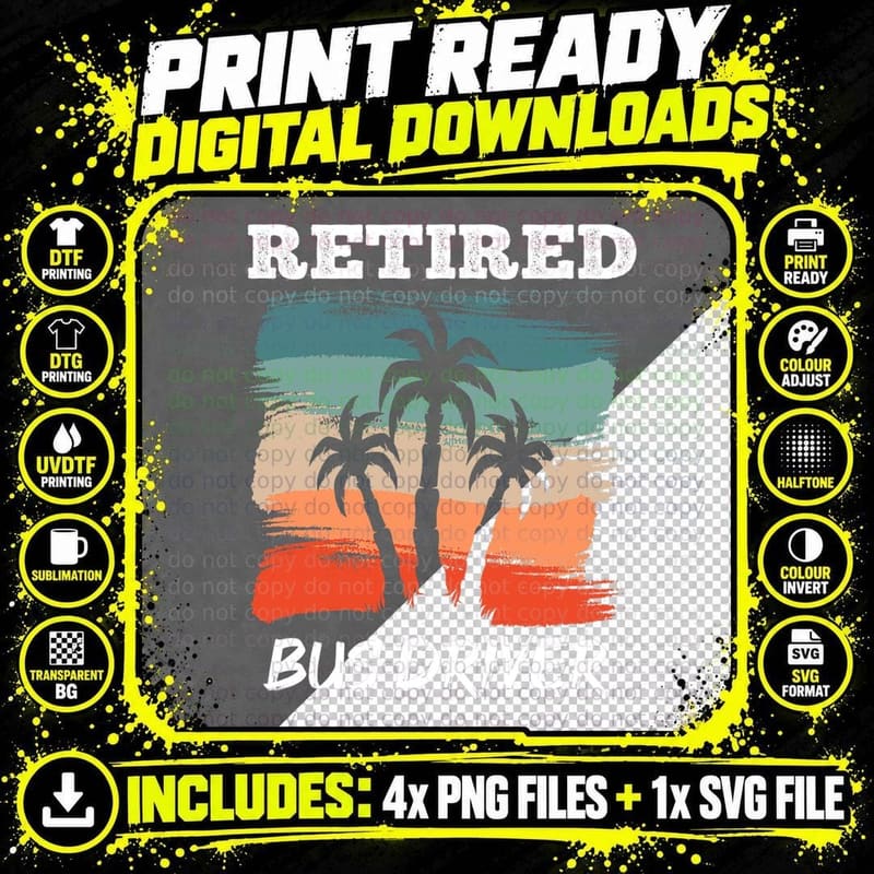 Funny Retirement Design for Bus Driver T-Shirt Png SVG Digital Bundle