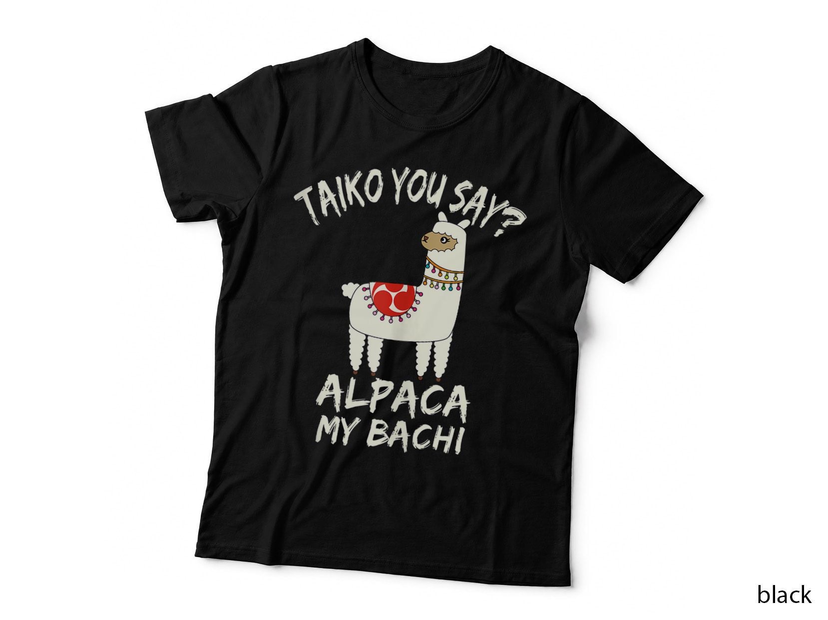 Funny Taiko Alpaca Llama Bachi Pun Practice Group Gift, Llama Lover T-Shirt