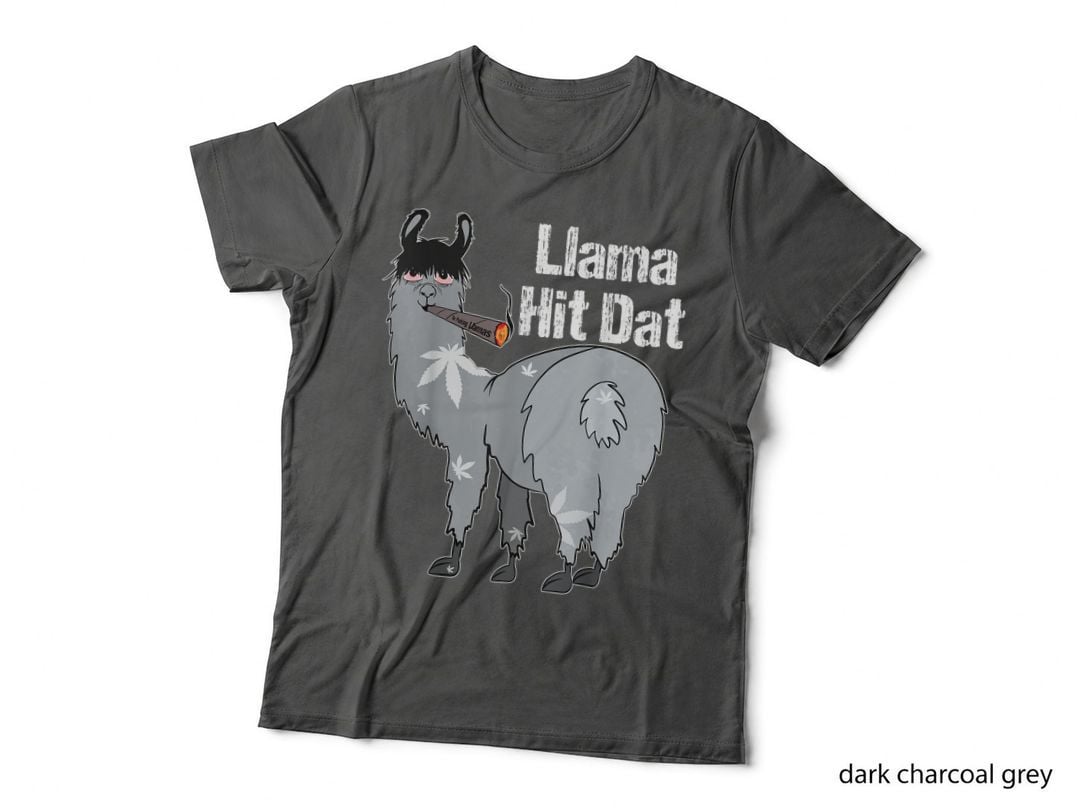 Funny Weed Llama Pot Gift Llama Hit Dat T-Shirt