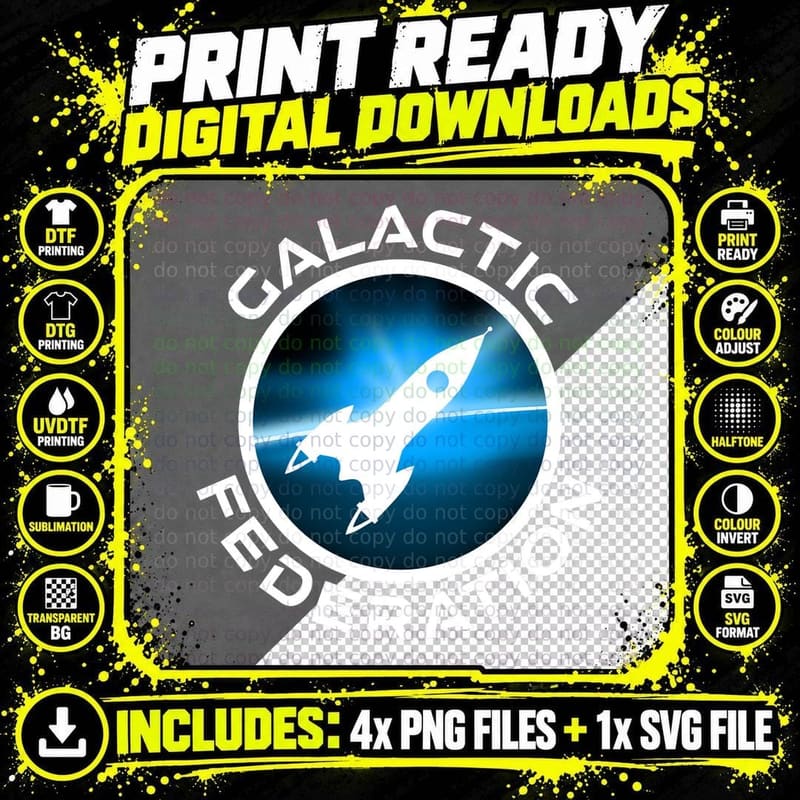 Galactic Federation Alien Space Sci-Fi Meme Pullover Png SVG Digital Bundle