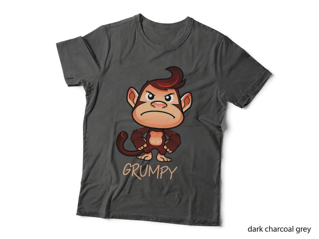 Grumpy Monkey Meme Aesthetic Bad Mood Chimpanzee T-Shirt