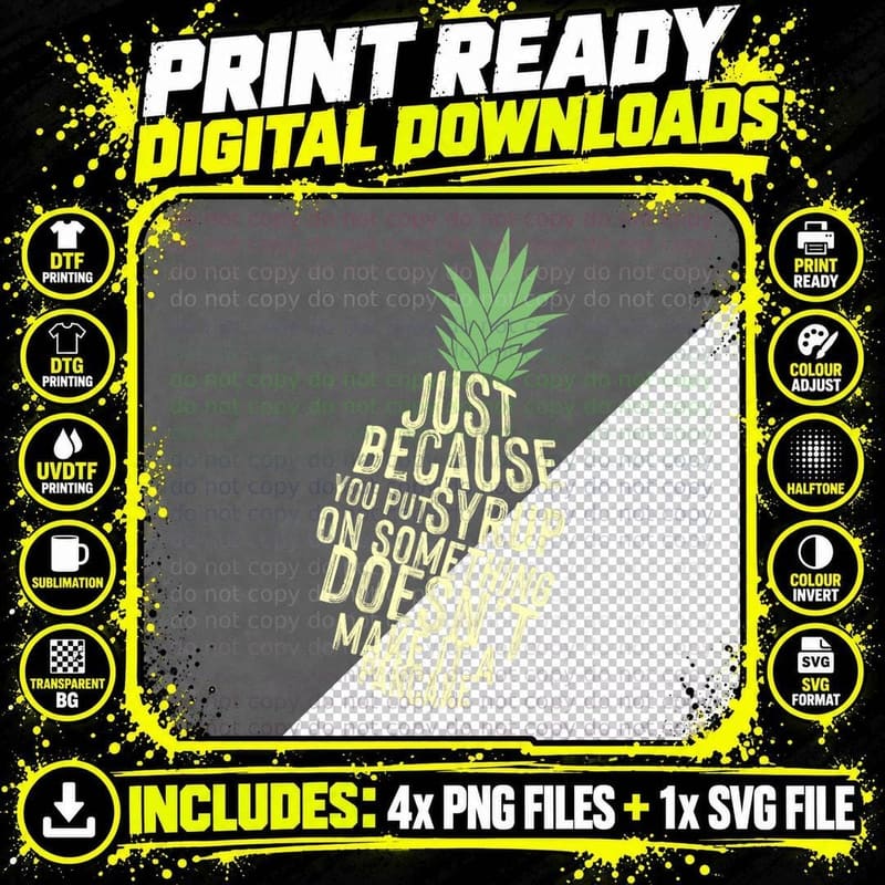Gus and Spencer - Funny Pineapple - Psych T-Shirt Png SVG Digital Bundle
