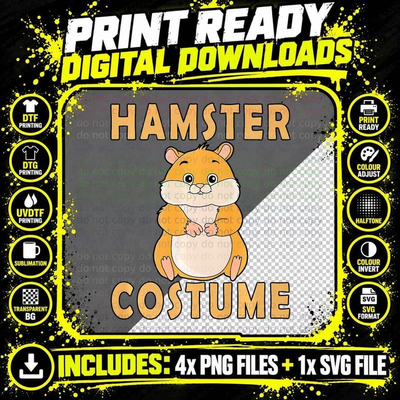 Hamster Costume Funny Hamster Funny Gift Png SVG Digital Bundle